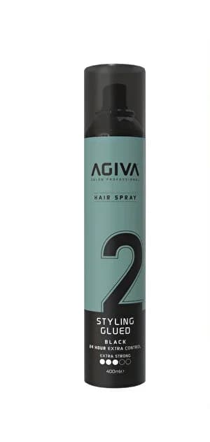 اسپری حالت دهنده GLUED آگیوا شماره 2 مدل extra strong black تثبیت کننده مو حجم 400 میل — تصویر ۶