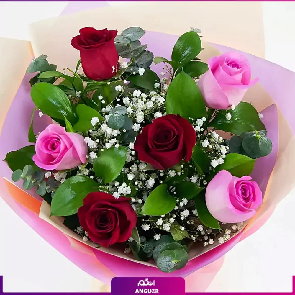 دسته گل رز به همراه کیک — تصویر ۳