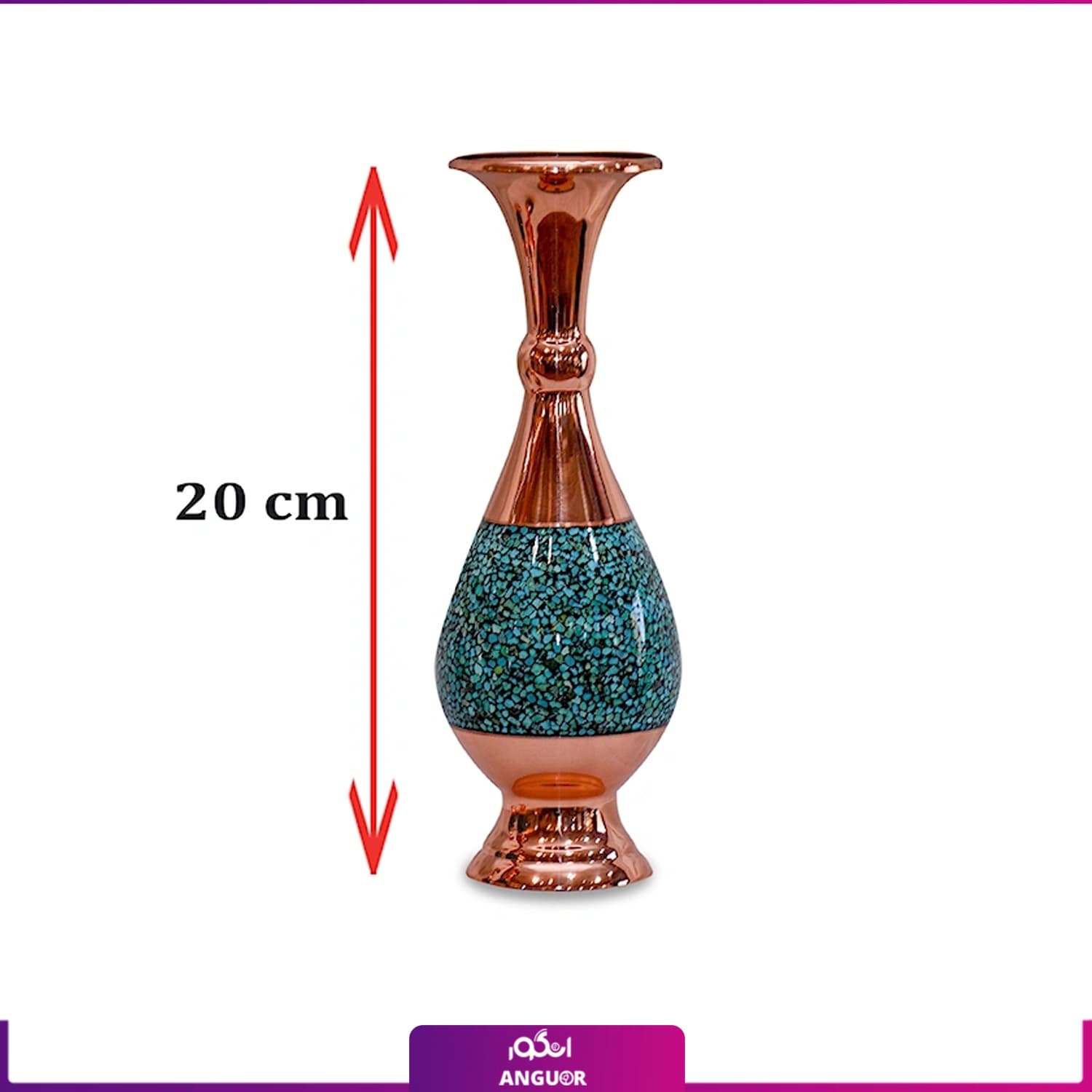 باکس هدیه جفت گلدان و بشقاب فیروزه کوبی — تصویر ۳