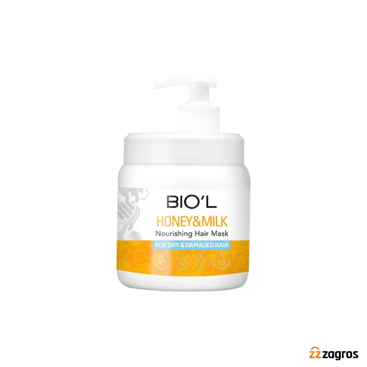 ماسک مو عسل و پروتئین شیر موهای خشک و آسیبدیده بیول 500 میلیلیتر Biol — تصویر ۲