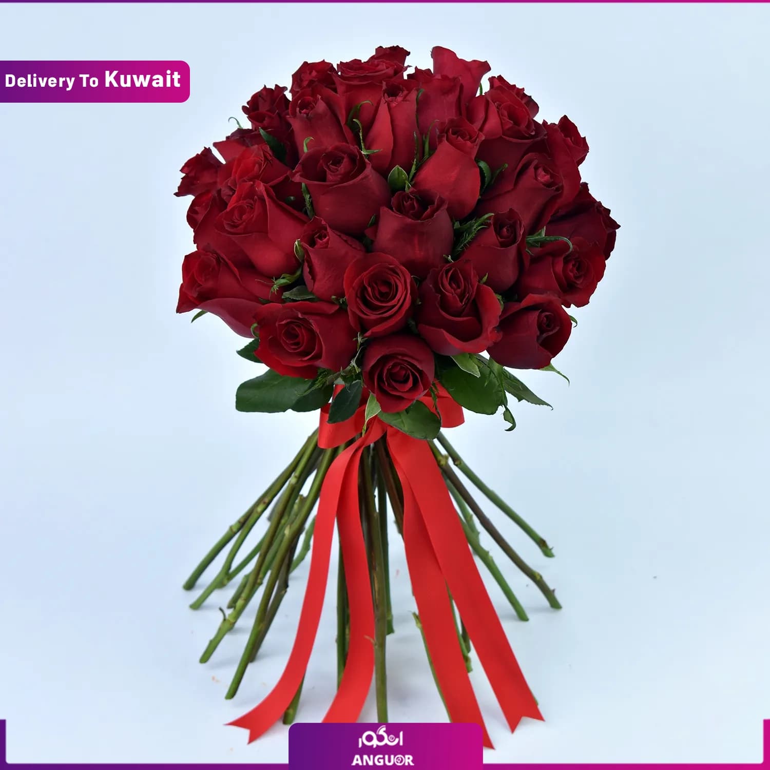 دسته گل رز قرمز 30 شاخه (تحویل در کویت) — تصویر ۲