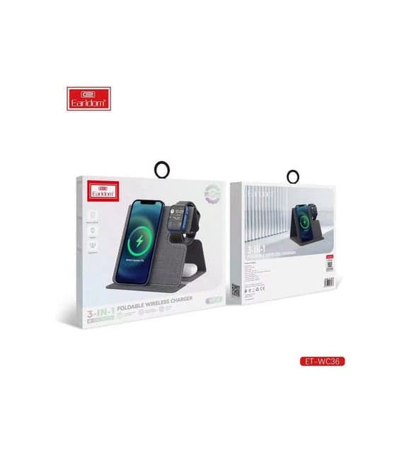 پایه شارژ بی سیم دسکتاپ earldom wc36 3in1 15w — تصویر ۱۱