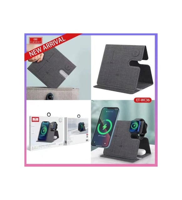 پایه شارژ بی سیم دسکتاپ earldom wc36 3in1 15w — تصویر ۵