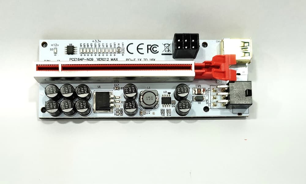 رایزر کارت گرافیک تبدیل PCI EXPRESS X1 به X16 مدل 10 خازن ورژن 12 — تصویر ۹