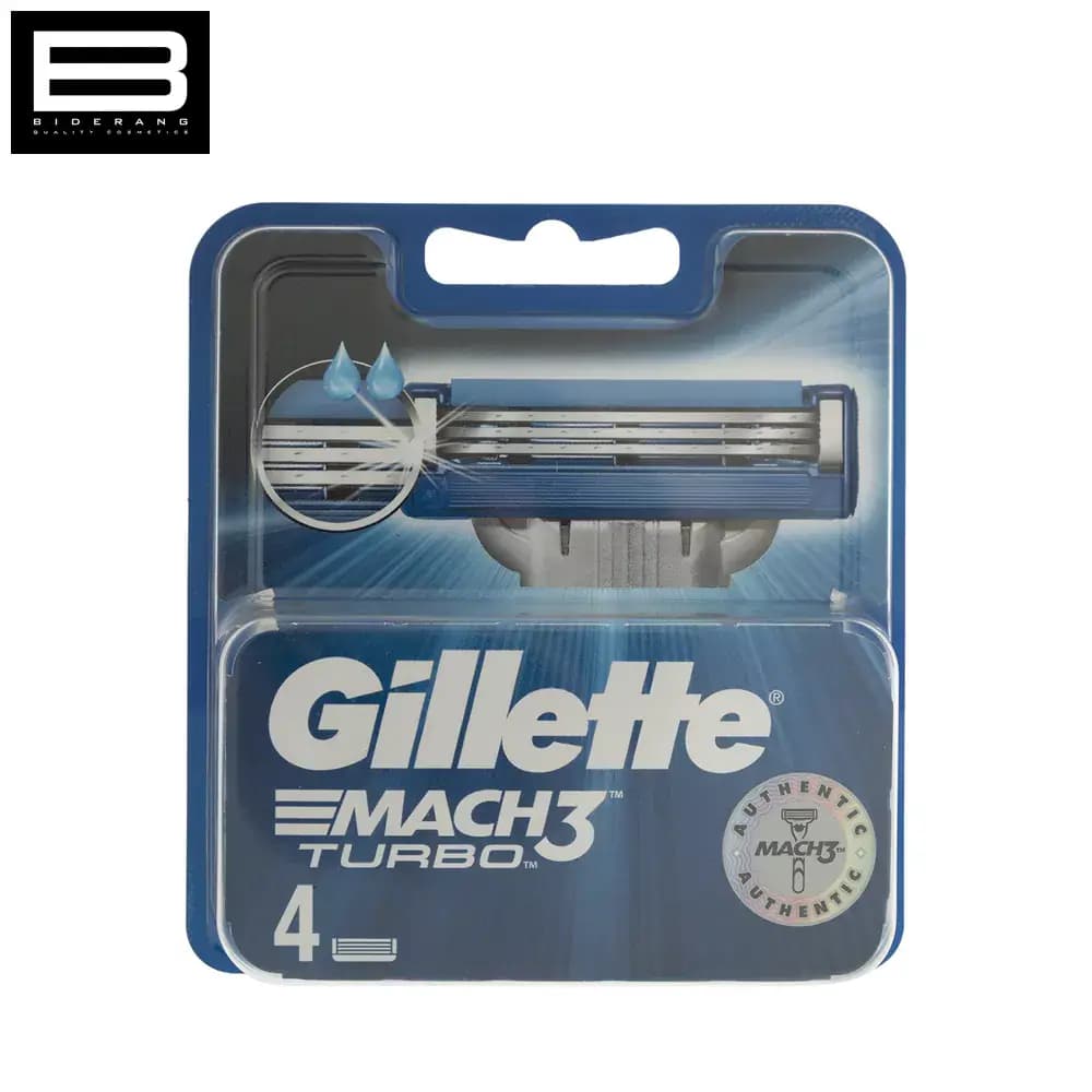 تیغ یدک ژیلت مدل مچ تری سه تیغ بسته4تایی Gillette MACH3TURBO — تصویر ۹