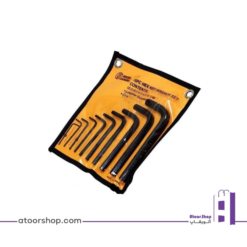 آچار آلن کوتاه کیفی VHB022 واستر( 10 عددی) — تصویر ۲