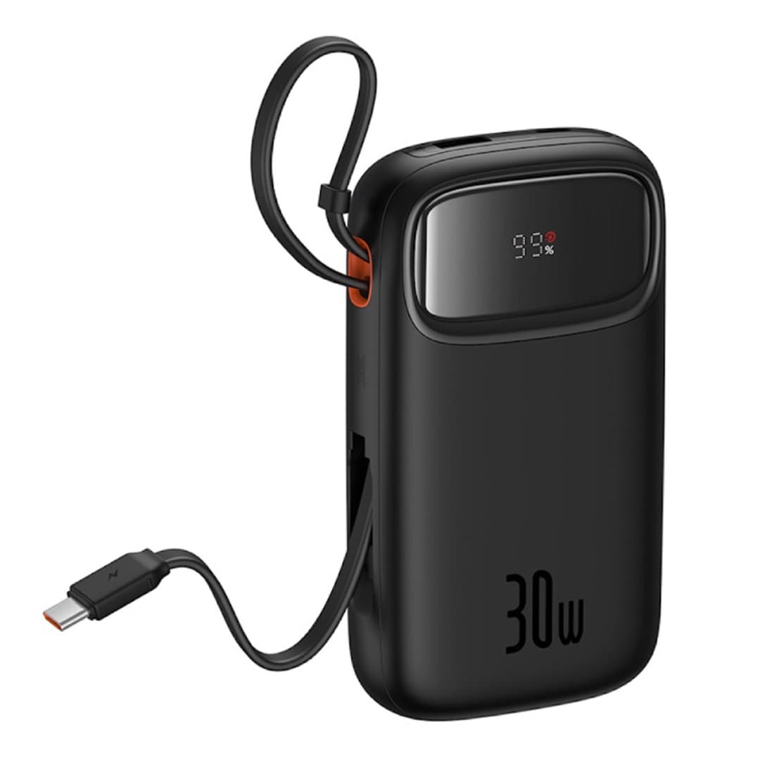 پاوربانک 20000 بیسوس Baseus QPow 2 P10055009113-00 توان 30 وات با کابل متصل