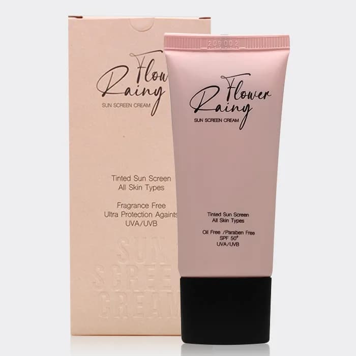 کرم ضد آفتاب رنگی بدون چربی رینی فلاور Rainy Flower SPF50 Tinted Sun Screen Cream 30ml — تصویر ۵