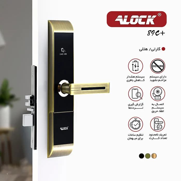 دستگیره کارتی هتلی ALOCK مدل (آنلاین) 89C+ AB — تصویر ۴