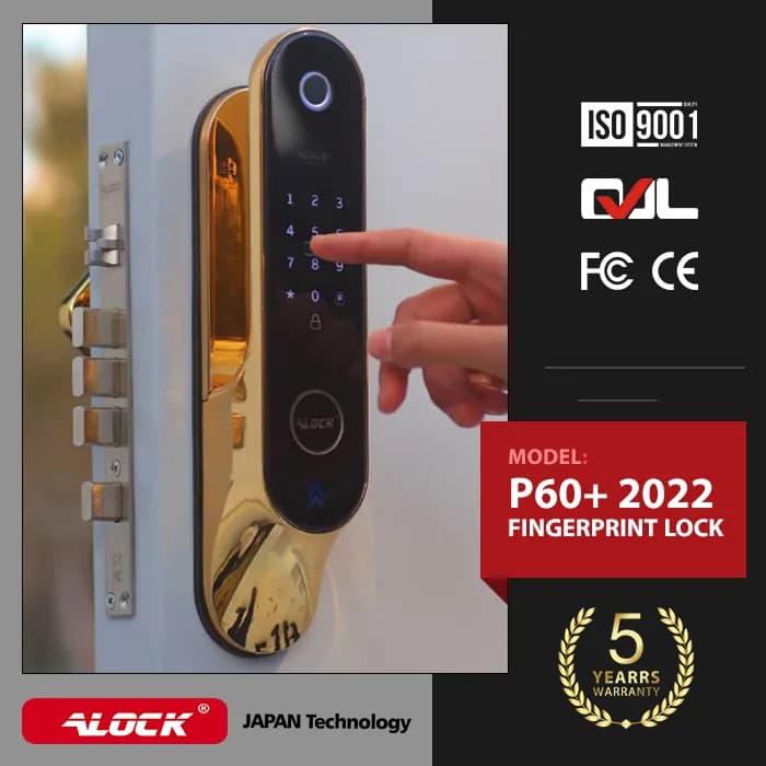 قفل اثر انگشتی دیجیتال ALOCK مدل 2023 P60+ Gold — تصویر ۵