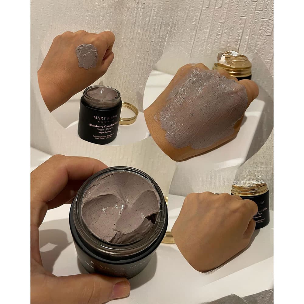 ماسک شستشوی درخشان کننده و پاک کننده عمقی بلک بری مری اند می Mary & May Blackberry Complex Glow Wash off Pack — تصویر ۱۱
