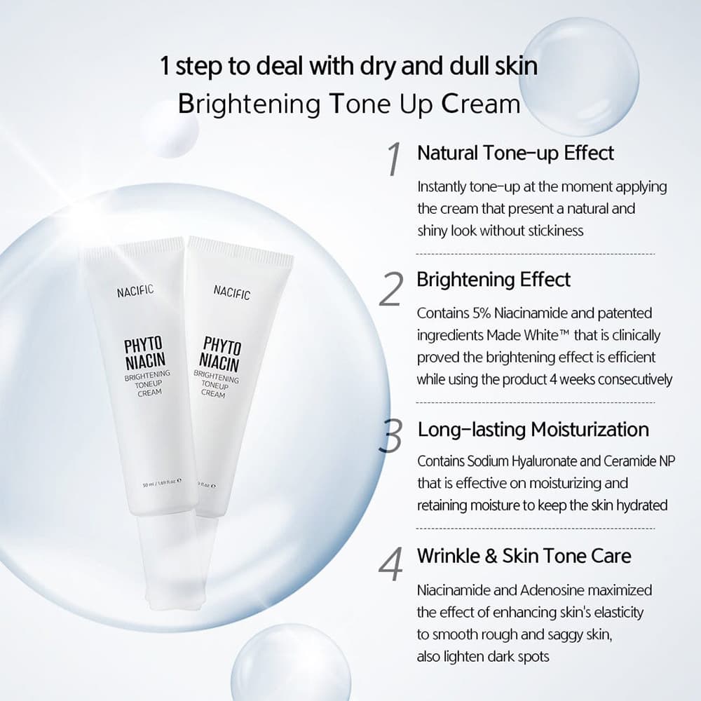کرم روشن کننده تون آپ فیتو نیاسین نسفیک NACIFIC Phyto Niacin Tone-up Cream 50ml — تصویر ۸