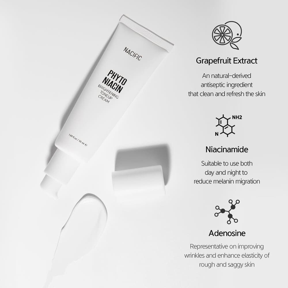 کرم روشن کننده تون آپ فیتو نیاسین نسفیک NACIFIC Phyto Niacin Tone-up Cream 50ml — تصویر ۴
