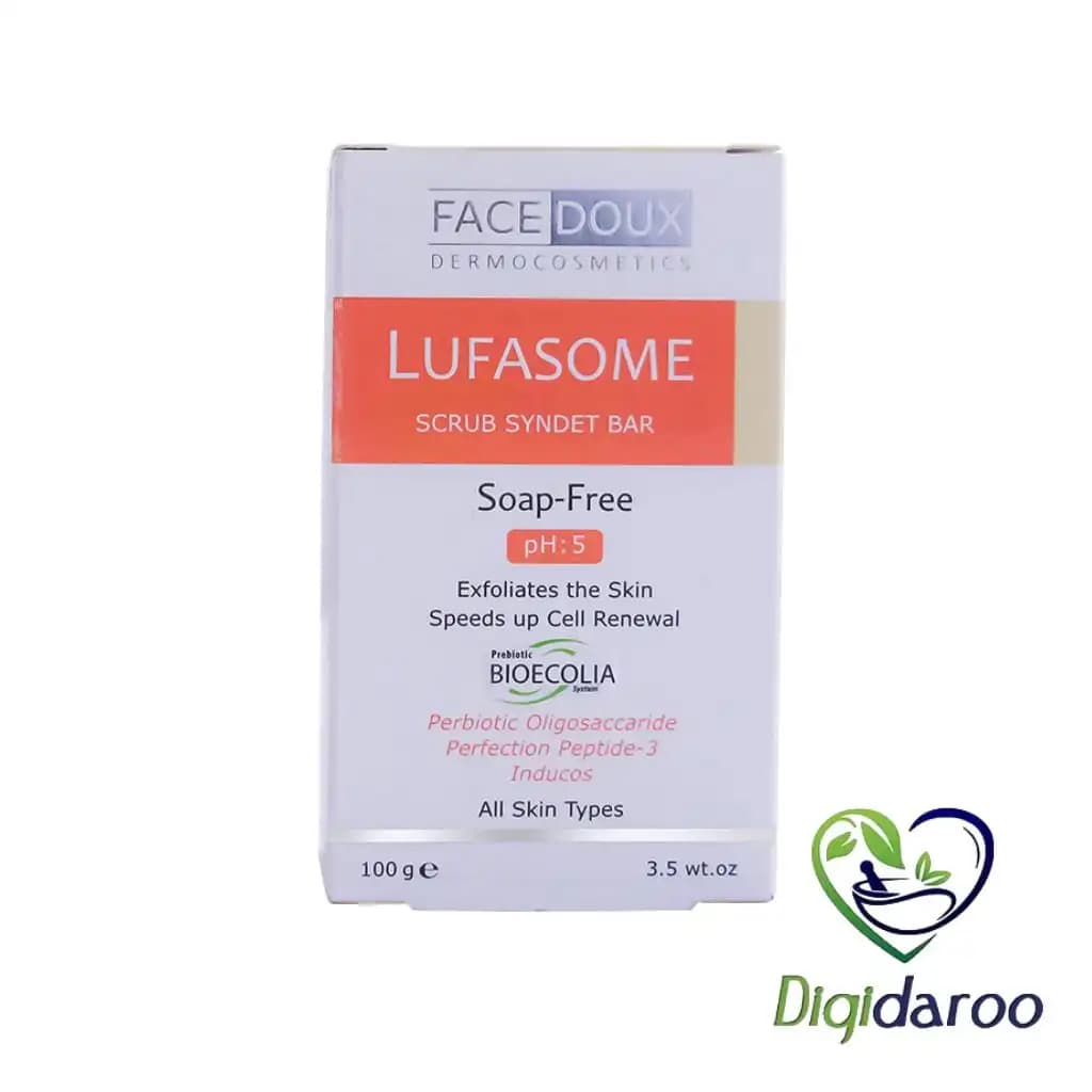 پن اسکراب و لایه بردار لوفازوم (LUFASOME) فیس دوکس 100 گرمی — تصویر ۲