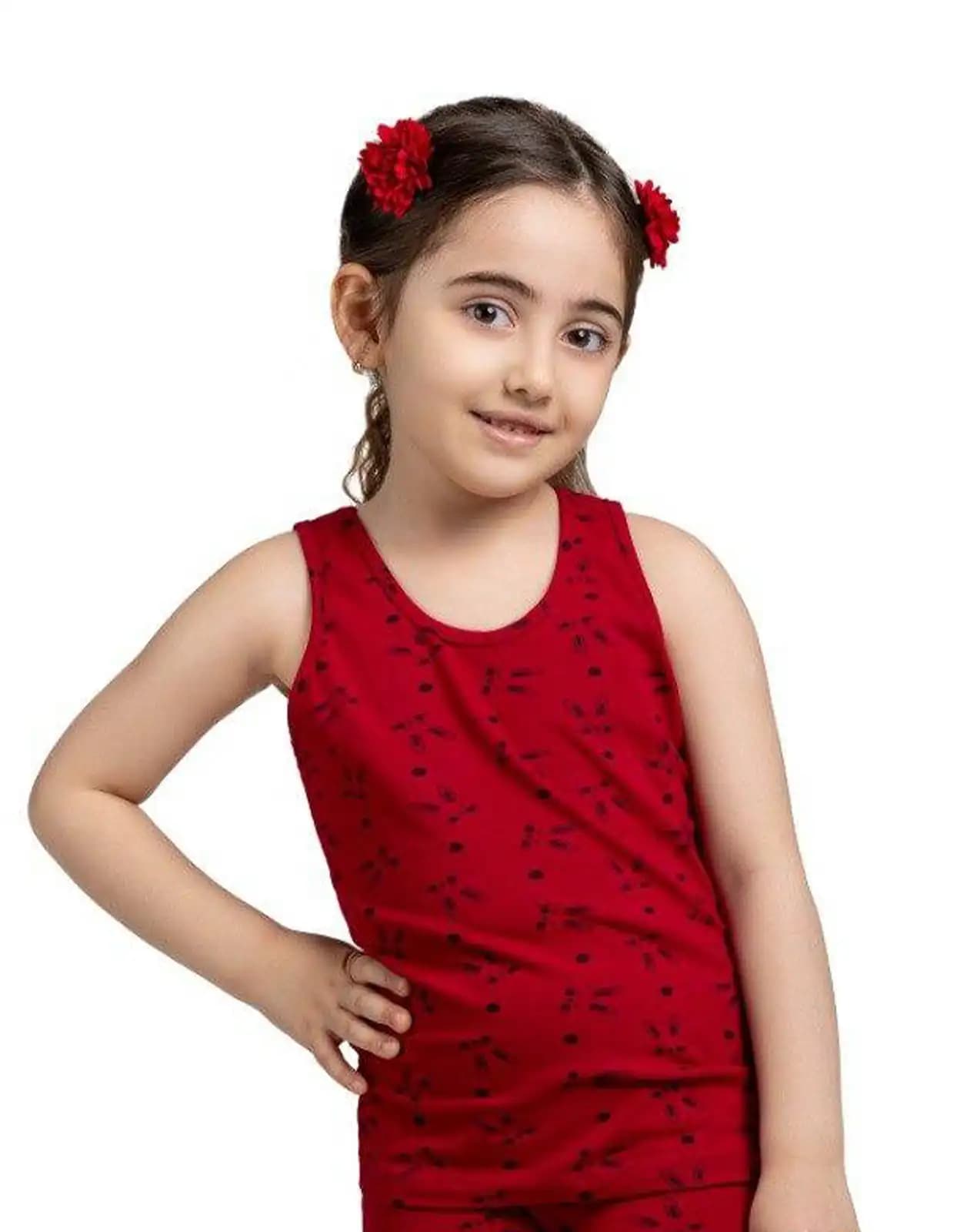 زیرپوش رکابی دخترانه تمام چاپ سیلکا — تصویر ۵
