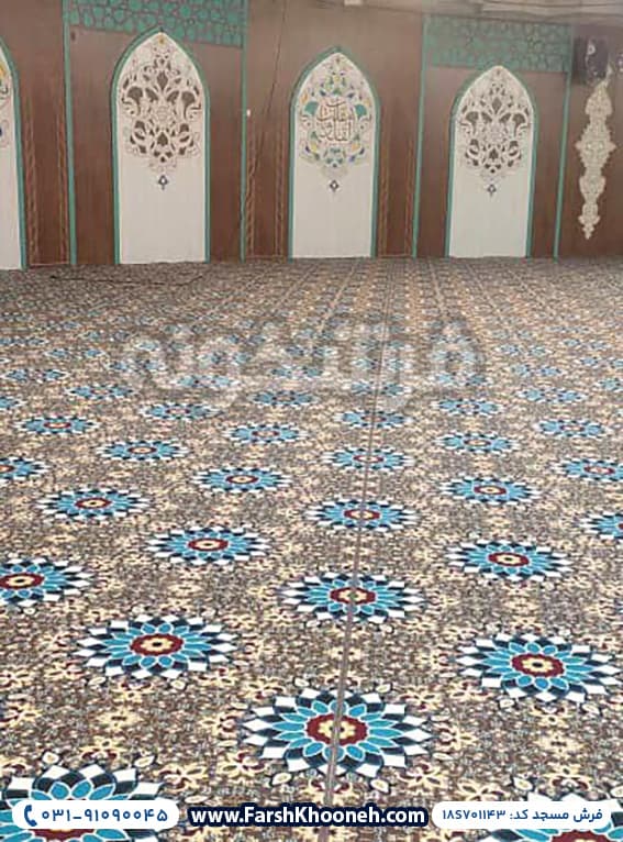 فرش تشریفات سجاده ای طرح خورشید رنگ گردویی کد 701143