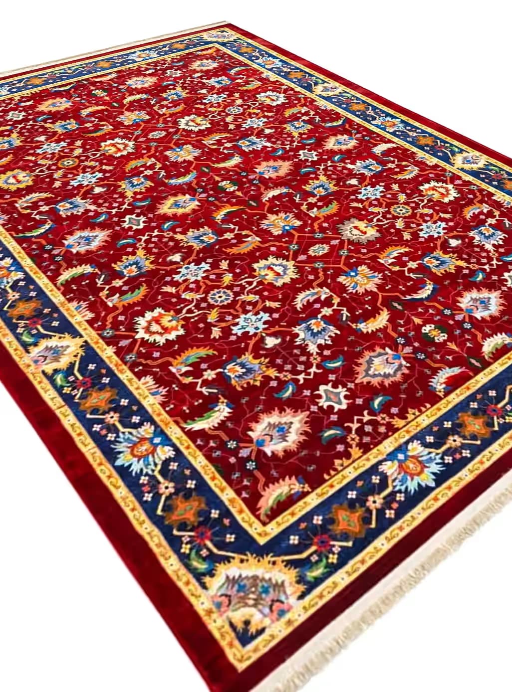 فرش گبه ماشینی طرح افشان سلطان آباد رنگ لاکی کد 900407 — تصویر ۲
