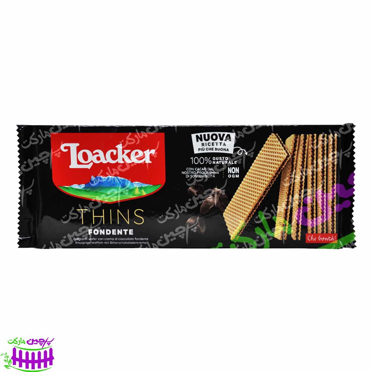 ویفر کرم شکلات تلخ نازک ۱۵۰ گرم لواکر – loacker — تصویر ۵
