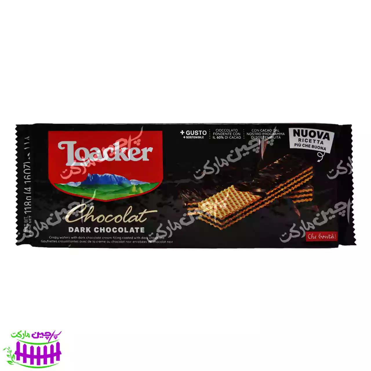 ویفر کرم شکلات تلخ خیلی نازک 118 گرم لواکر – loacker — تصویر ۵