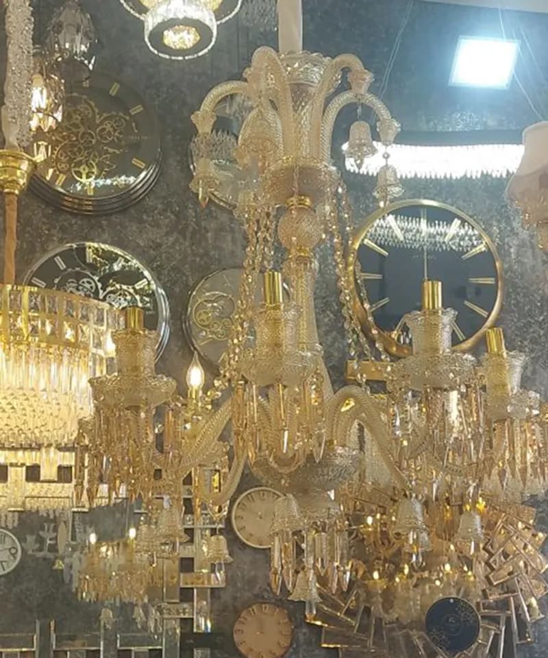 لوستر باکارات عسلی مجلل(8 شاخه)