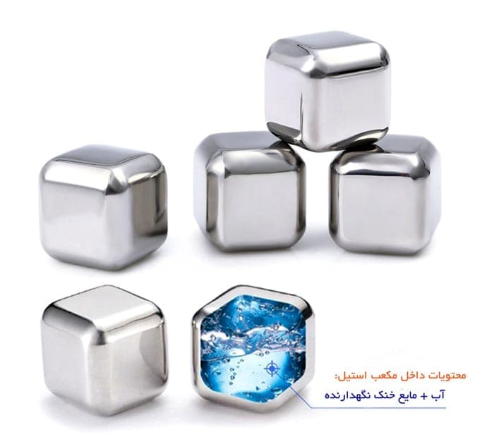 قالب یخ مکعبی استیل (بسته بندی 6 عددی) — تصویر ۵