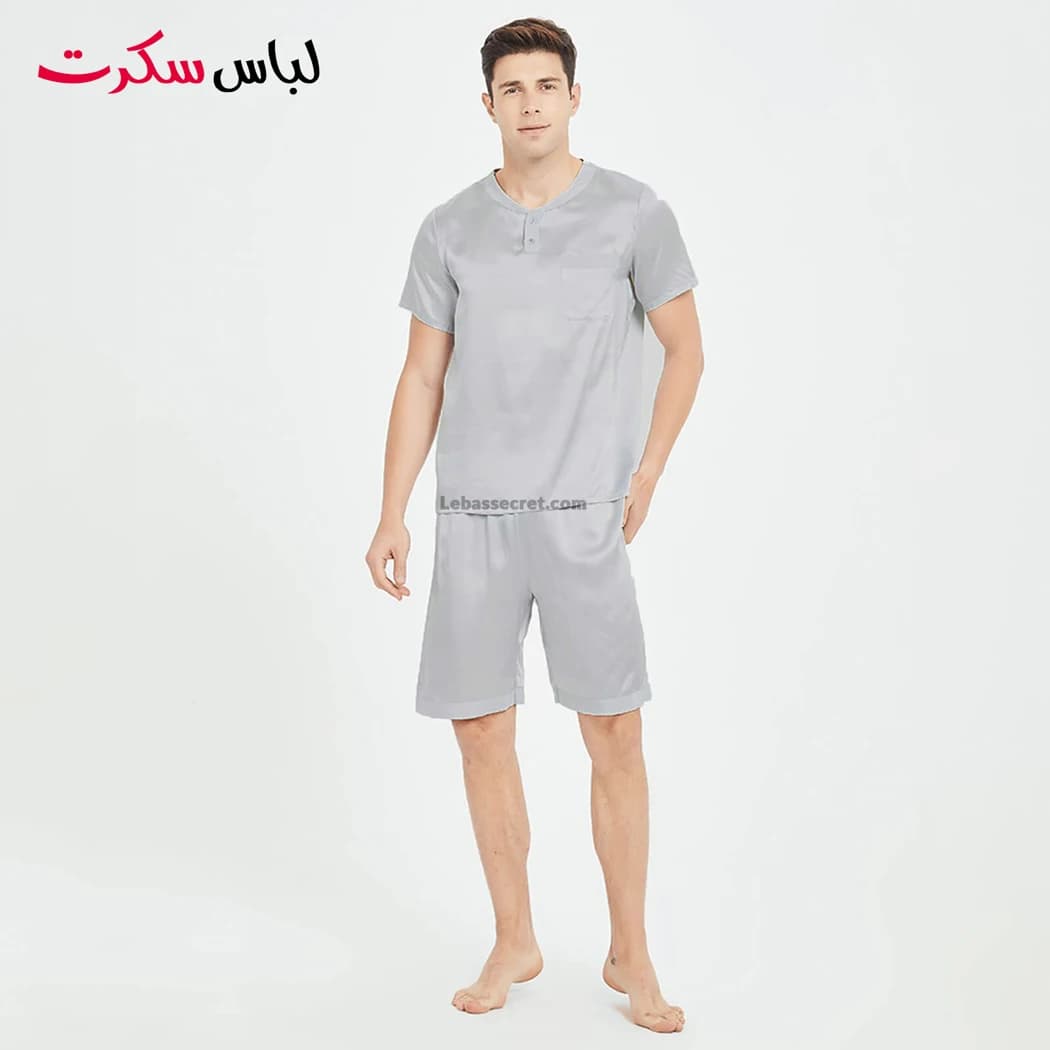 پیراهن شلوارک راحتی مردانه ساتن ابریشم lebassecret989 — تصویر ۸