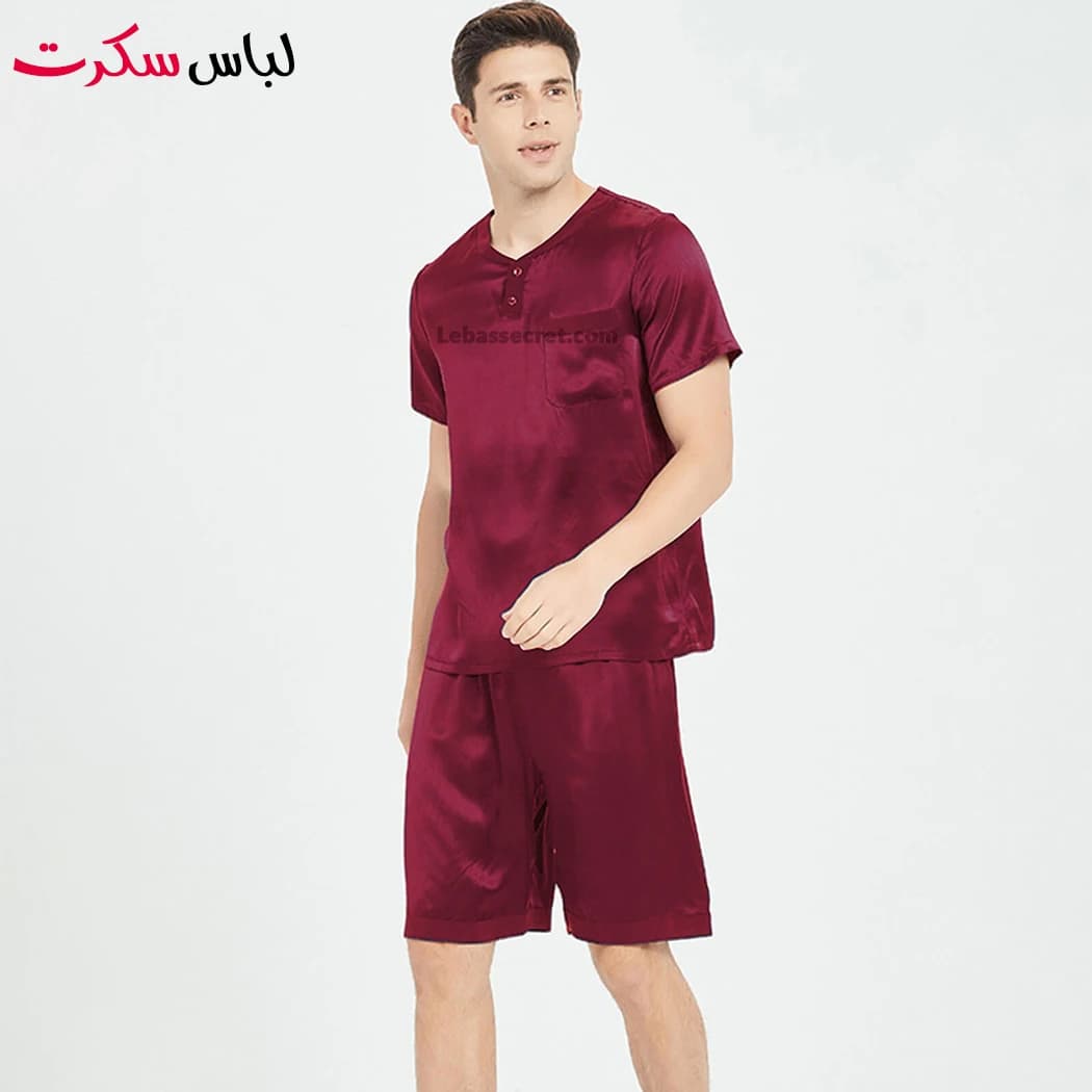 پیراهن شلوارک راحتی مردانه ساتن ابریشم lebassecret989 — تصویر ۶