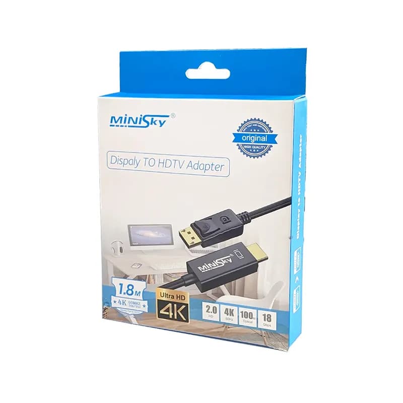 کابل تبدیل Display به HDMI مینی اسکای مدل MN-DH01 به طول 1.8 متر — تصویر ۸
