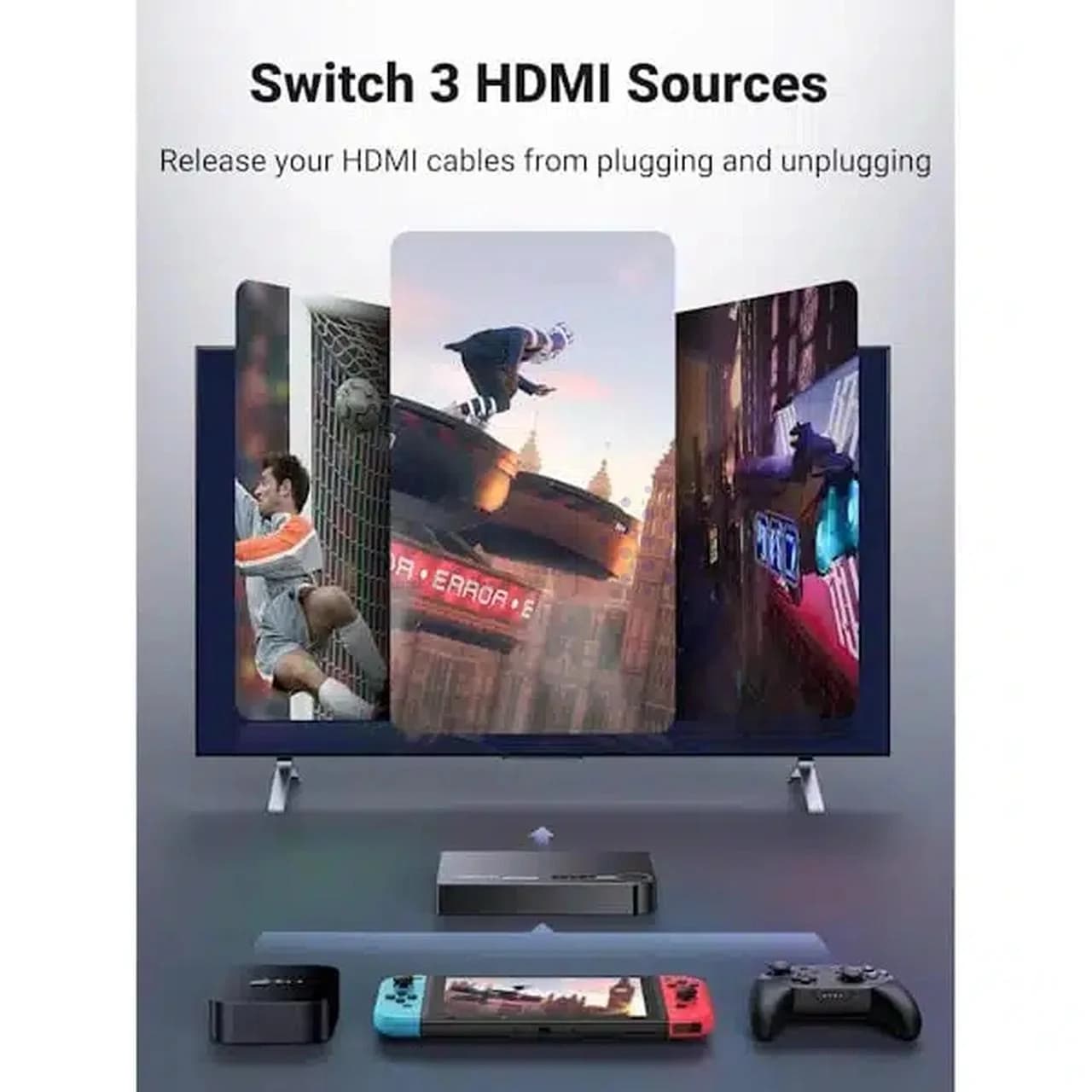 سوئیچ 3 پورت UGREEN HDMI 3D 4K مدل 40234 – مشکی (گارانتی 18 ماهه آسان پیشرو) — تصویر ۵