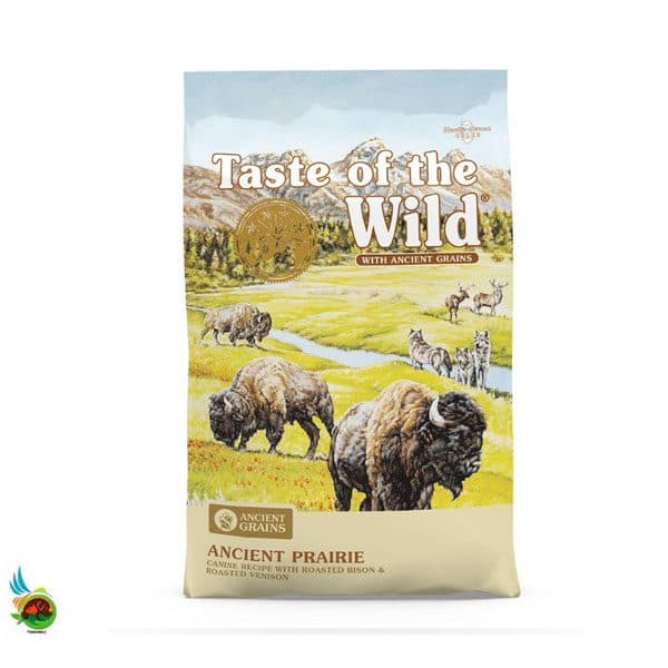 غذای خشک سگ تیست آف د وایلد بدون غلات طعم گاومیش و گوزن Taste of the wild ancient prairie with roasted bison & roasted venison وزن 2.27 کیلوگرم
