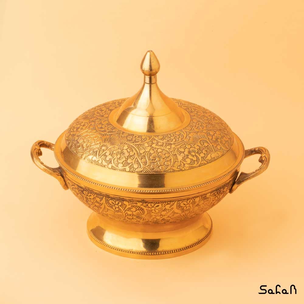 شکلات خوری برنجی دسته دار