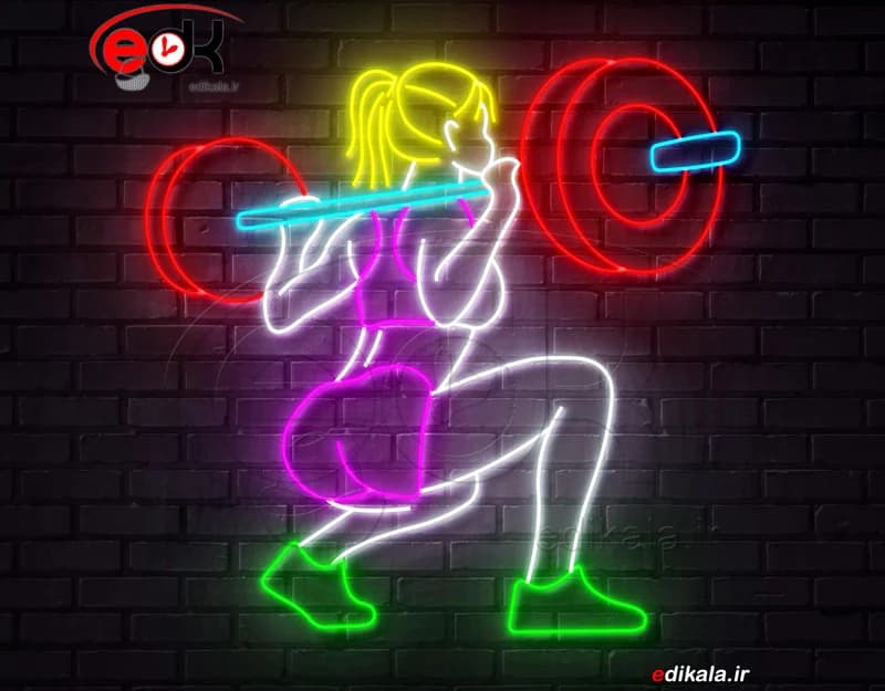 تابلو نئون طرح بدنسازی بانوان شماره 2 در ابعاد مختلف +آداپتور+ فایل لایه باز