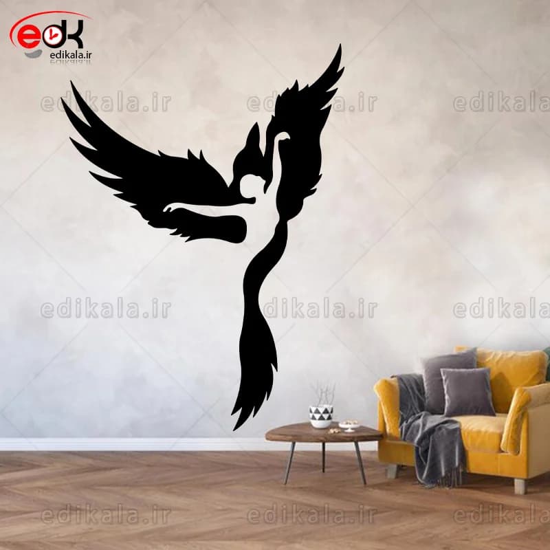 آینه دکوراتیو طرح رقص باله و پرنده شماره 1 در پنج رنگ و ابعاد انتخابی+فایل کورل