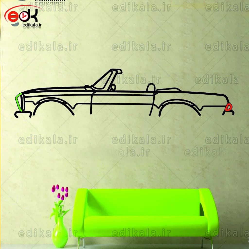 تابلو طرح ماشین بنز شماره 17 با چراغ نئون+آداپتور+با انتخاب سایز و جنس دلخواه — تصویر ۷