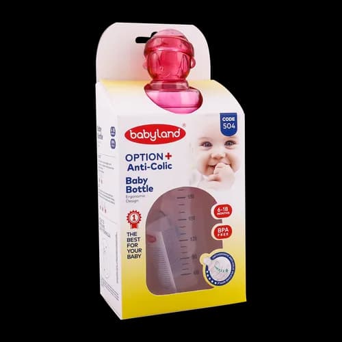 شیشه شیر عروسکی دسته دار کد 504 بیبی لند 240 میل — تصویر ۲