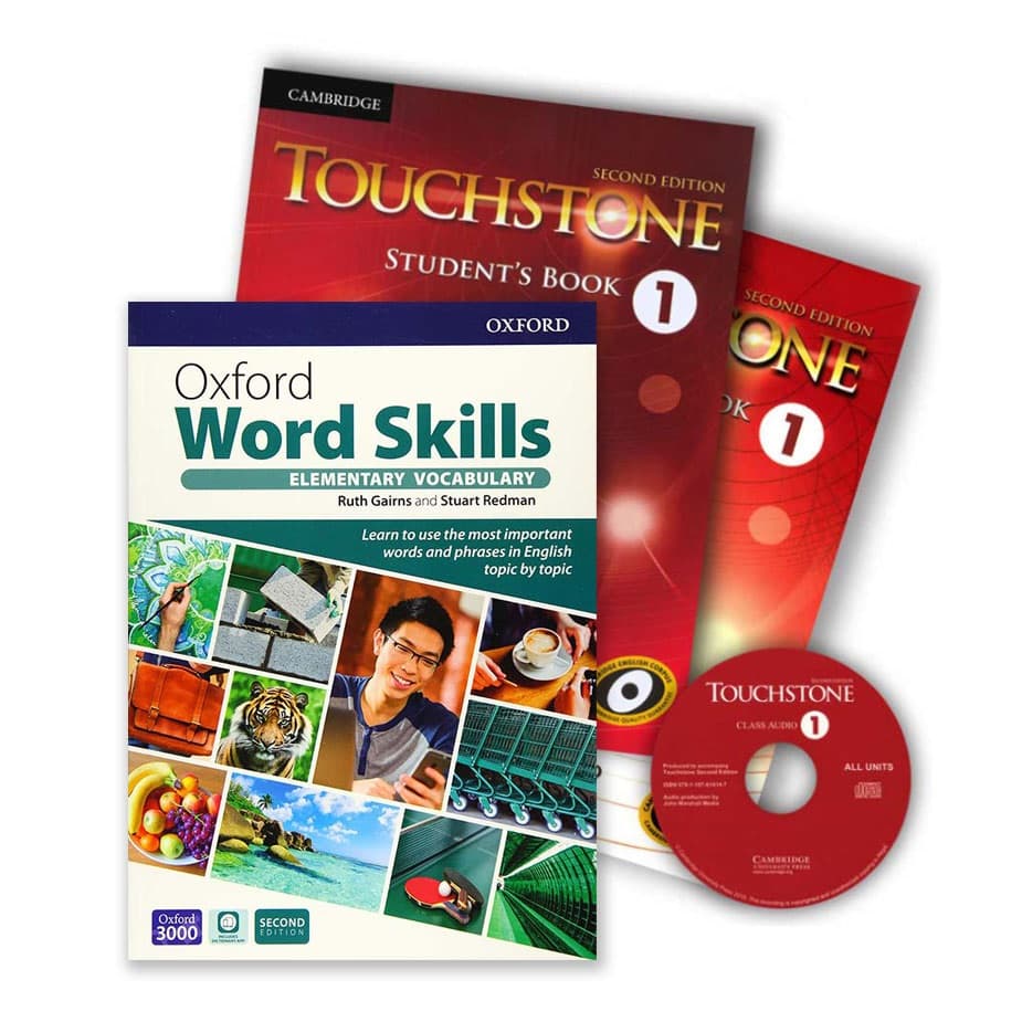 پک دوره بزرگسالان موسسه سفیر سطح Elementary یا پایه Touchstone 1 + Oxford Word Skills Elementary