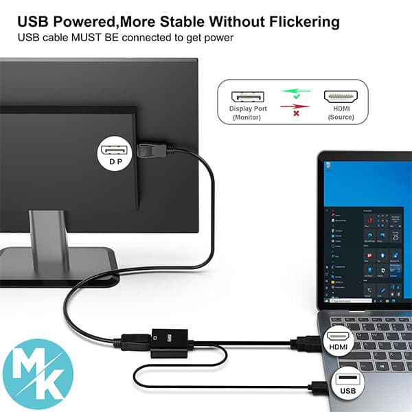 مبدل HDMI به DisplayPort برند BENFEI مدل 000152black — تصویر ۴