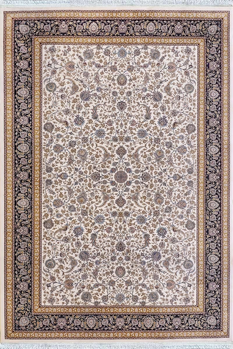 فرش ماشینی مدرن سیزان کاشان – کد رستا کرم 12820 k