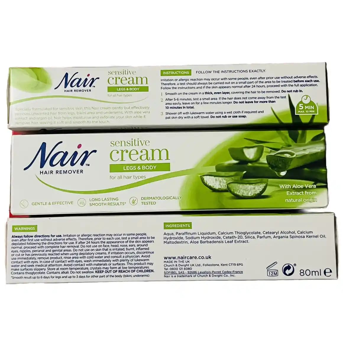 کرم موبر نیر حاوی آلوئه ورا برای پا و بدن 110 گرمی Nair Hear Remover Cream Body and Leg — تصویر ۳