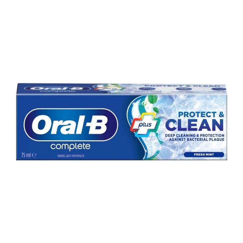 خمیر دندان اورال-بی کامپلیت محافظت و سفید کننده دندان 75 میل Oral-B Complete Protect & Clean Fresh Mint — تصویر ۴