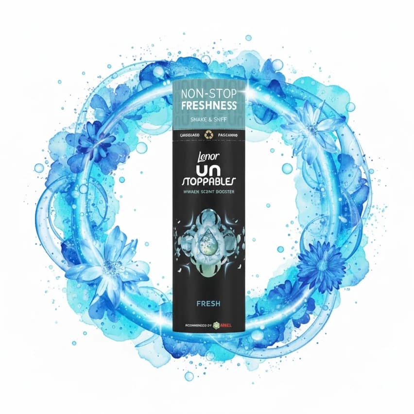 دانه های خوشبو کننده لباس لنور فرش با رایحه مرکبات و گلها 176 گرمی Lenor Unstoppables In-Wash Scent Booster, Fresh — تصویر ۹