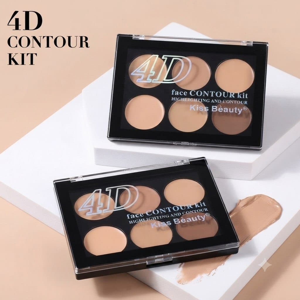پالت کانتور و هایلایتر کرمی صورت کیس بیوتی اورجینال Kiss Beauty Face Contour Kit Highlighting and Contour — تصویر ۶