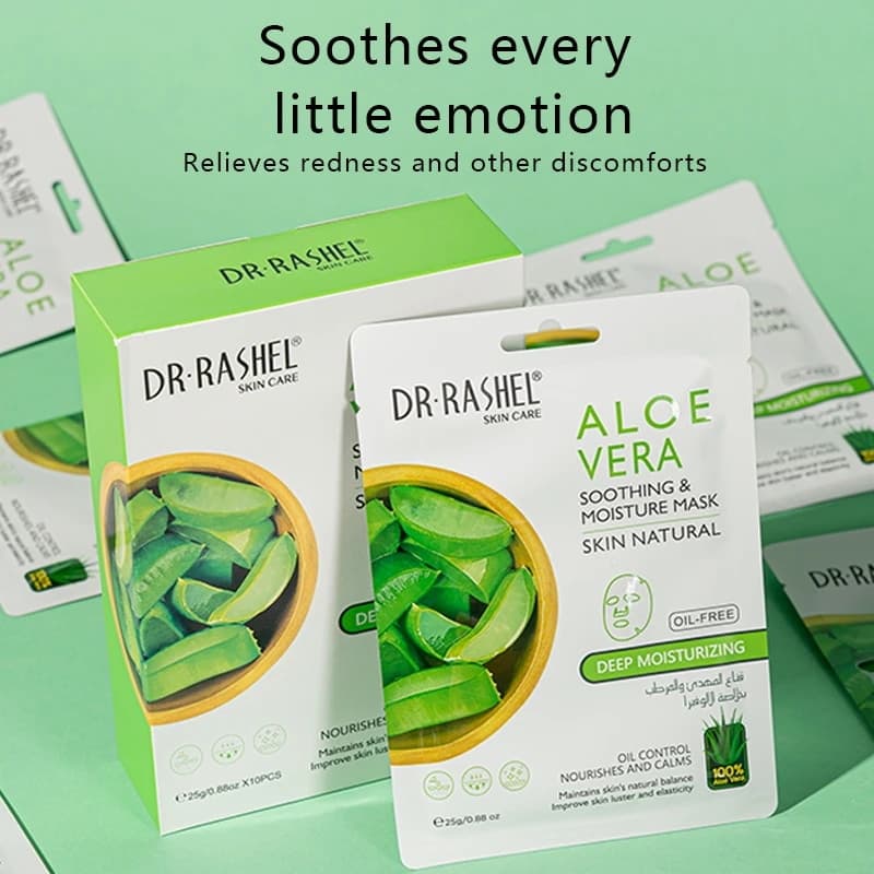 ماسک ورقه ای آلوورا دکتر راشل 25گرم DR.RASHEL Aloe vera Soothing & Moisture Mask — تصویر ۴