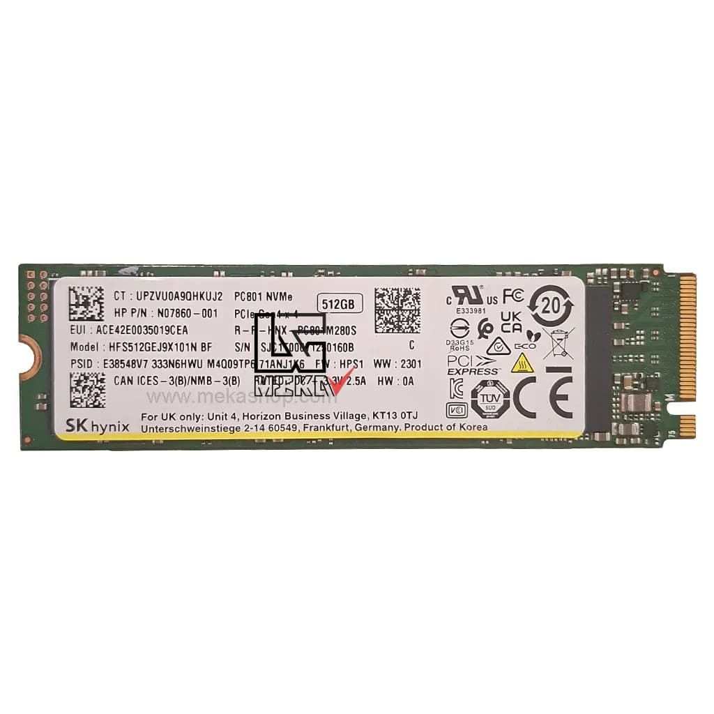 هارد اس اس دی لپ تاپ اسکای هاینیکس 512 گیگابایت SSD SK Hynix NVME M.2 SERIES 512 GB تک شیار — تصویر ۴