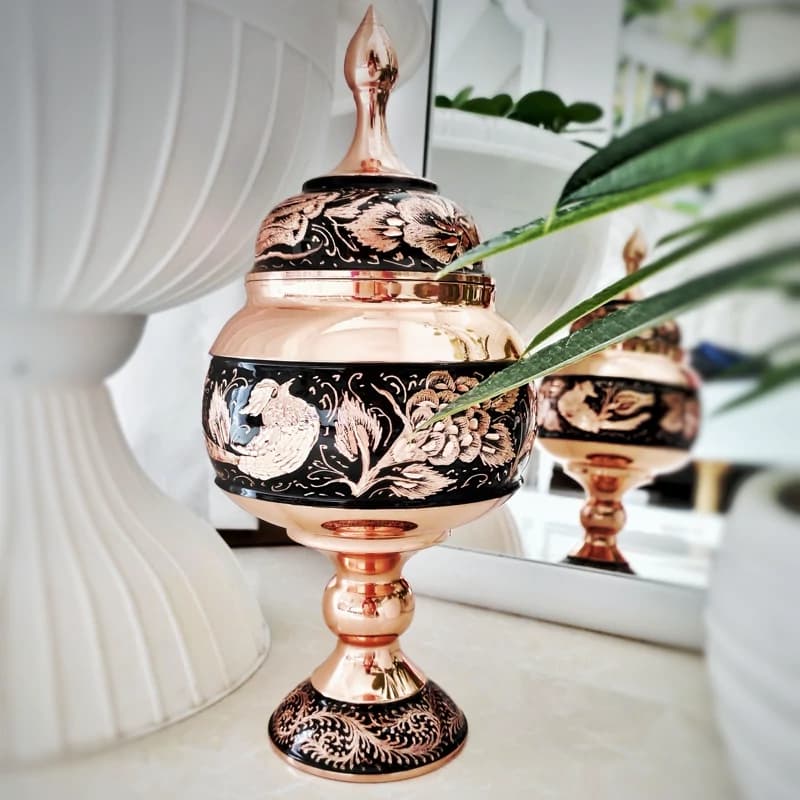شکلات خوری مسی مدل الماس تراش ارتفاع 28 — تصویر ۱۱