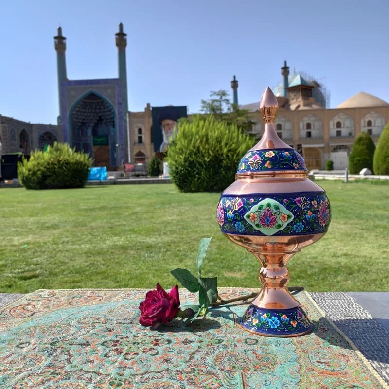 شکلات خوری پایه دار مس و پرداز ارتفاع 30 — تصویر ۶