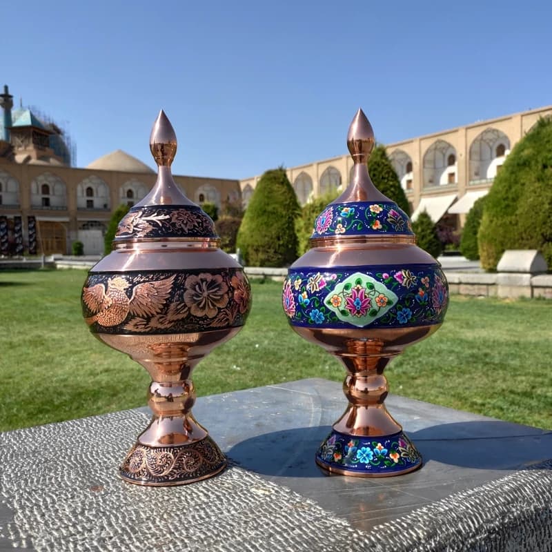 شکلات خوری پایه دار مس و پرداز ارتفاع 30 — تصویر ۴