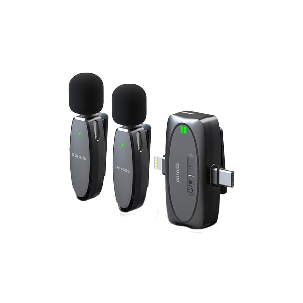 میکروفن بی سیم پرودو مدل Porodo PD-2MLAV dual mic — تصویر ۱۰