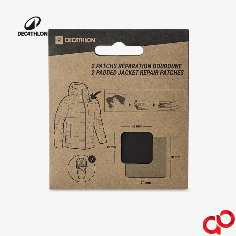 چسب تعمیر کاپشن و کیسه خواب دکتلون مشکی مدل Repair Patches Black