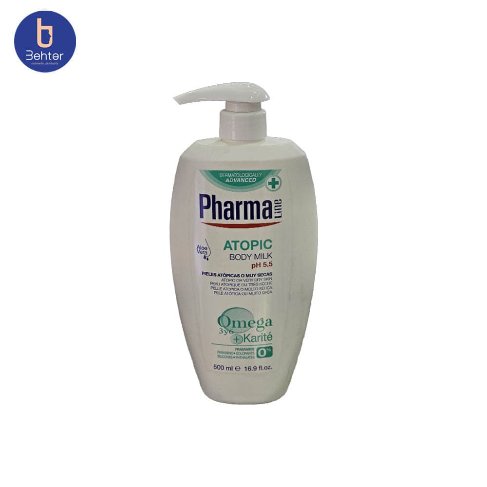 شیر بدن (لوسیون) اتوپیک فارمالاین حجم 500میل Pharma Line Atopic Body Lotion, 500ml — تصویر ۴